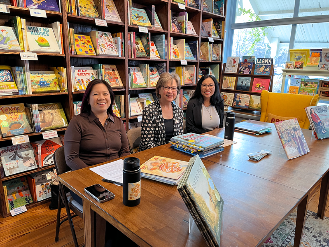 The Wandering Jellyfish Book Store in Niwot, CO Nov. 5, 2022 - The Extraordinary Powers of Picture Books panel with Andrea Wang and Dow Phumiruk